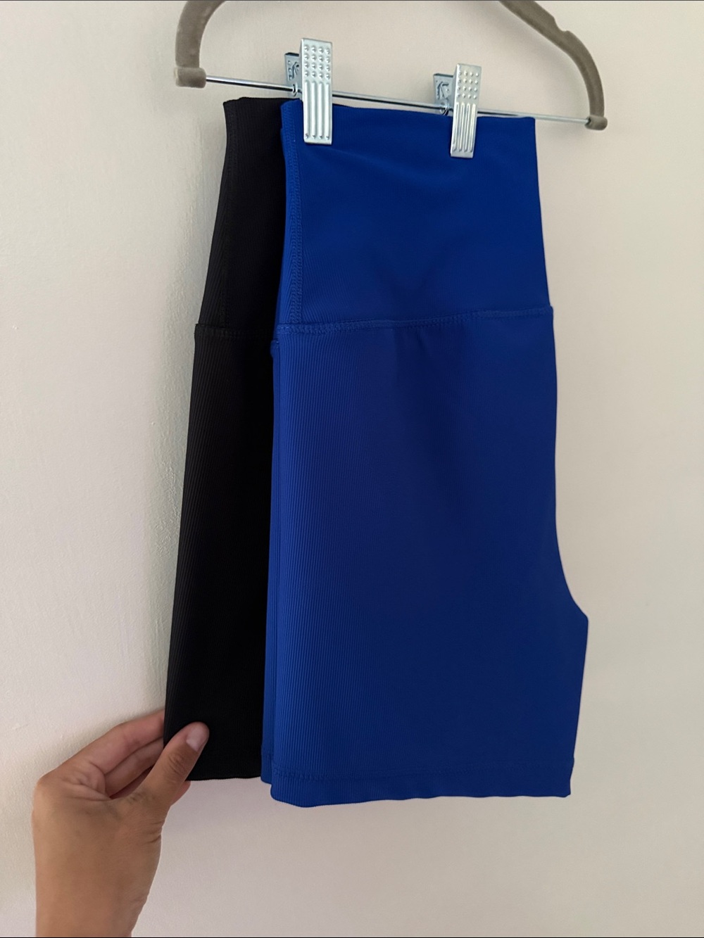 Yogalicious Black and Royal Blue Bike Shorts